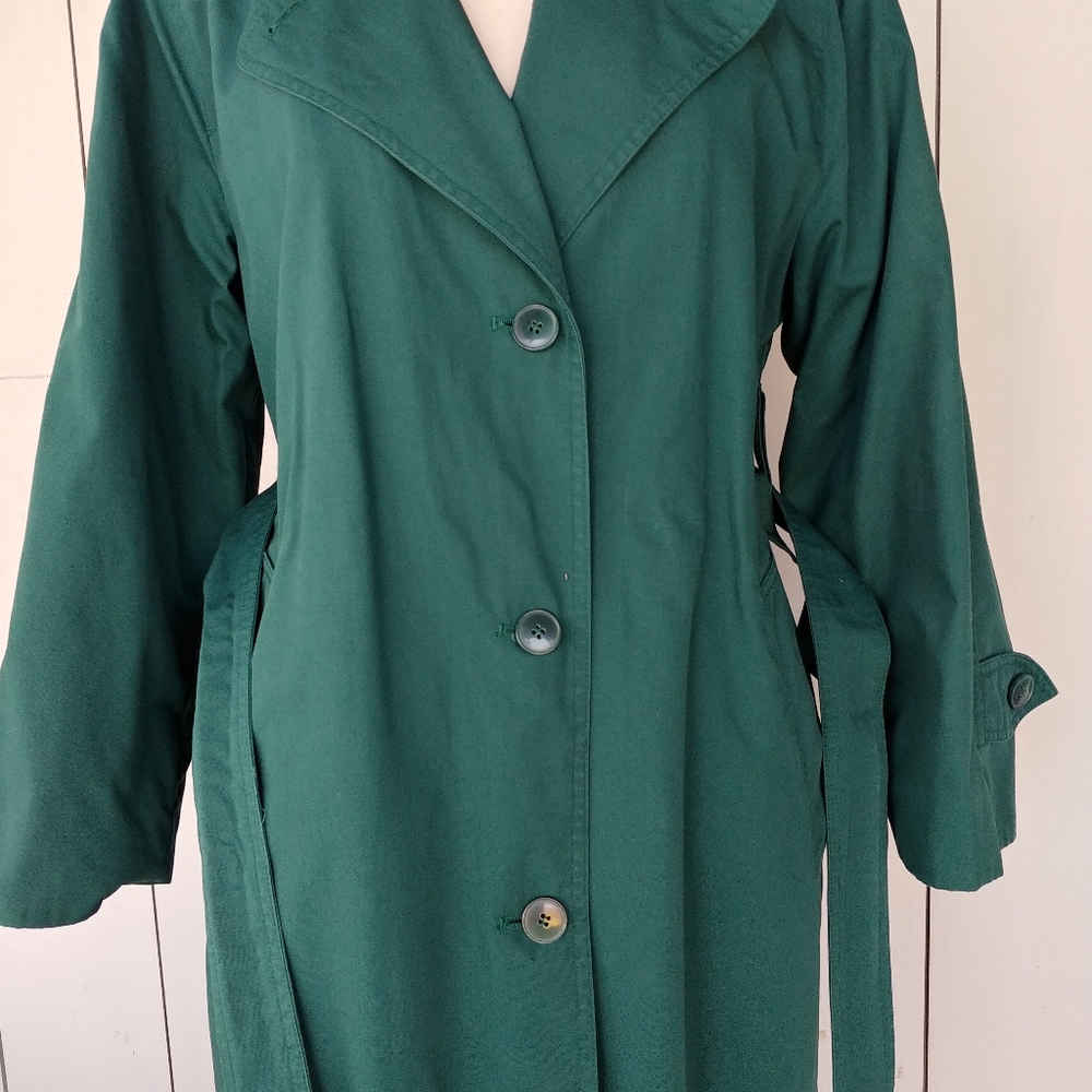 TOWNE BY LONDON FOG | Vintage Teal Trench Coat - Picture 9 of 16
